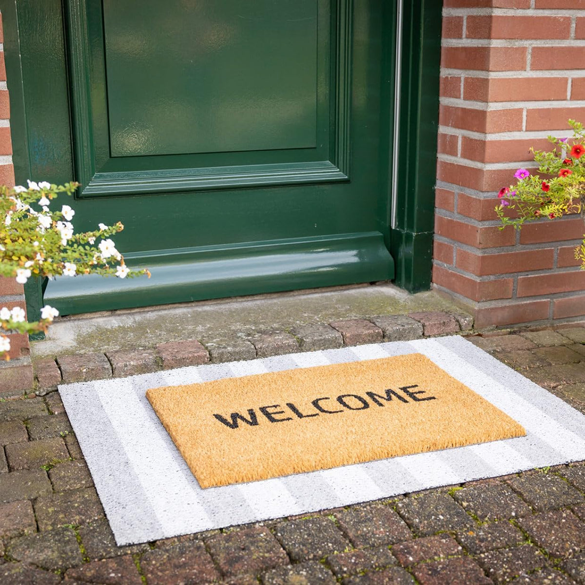 Natural Coir Door Mat 60x40cm - Welcome Mat - Home Deco London