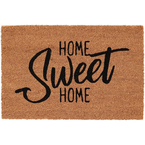 Home Sweet Home Mat Non-Slip Door Mat Natural Coir Indoor Outdoor 60/40cm featuring a cheerful welcome design, perfect as a natural coir mat for your entrance.