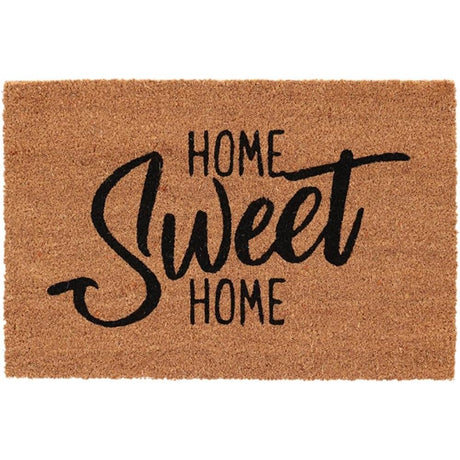 Natural Coir Mat Non-Slip Door Mat 60x40cm - Home Sweet Home - Home Deco London