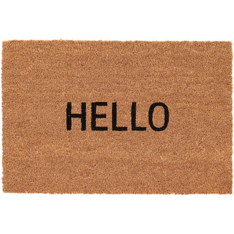 Natural Coir Mat Non-Slip Hello Door Mat 60x40cm - Home Deco London