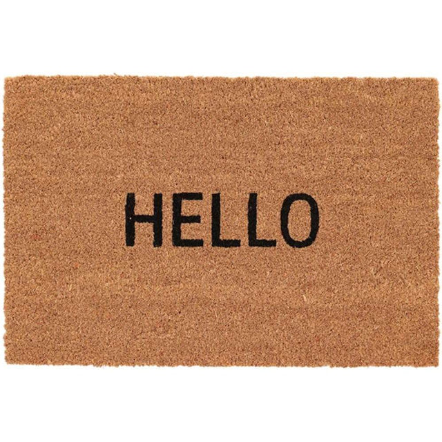 Hello Coir Mat Non-Slip Door Mat featuring natural coir material, perfect for indoor and outdoor use.