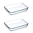 O'Cuisine Large Roasting Dish Set of 2, featuring durable borosilicate glass, perfect for all your cooking needs.