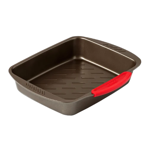 Pyrex asimetriA Rectangular metal oven dish with slicone handle 25x20cm