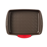 Pyrex asimetriA Rectangular metal oven dish with slicone handle 35x27