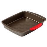 Pyrex asimetriA Rectangular metal oven dish with slicone handle 30x24