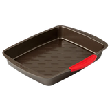 Pyrex asimetriA Rectangular metal oven dish with slicone handle 30x24