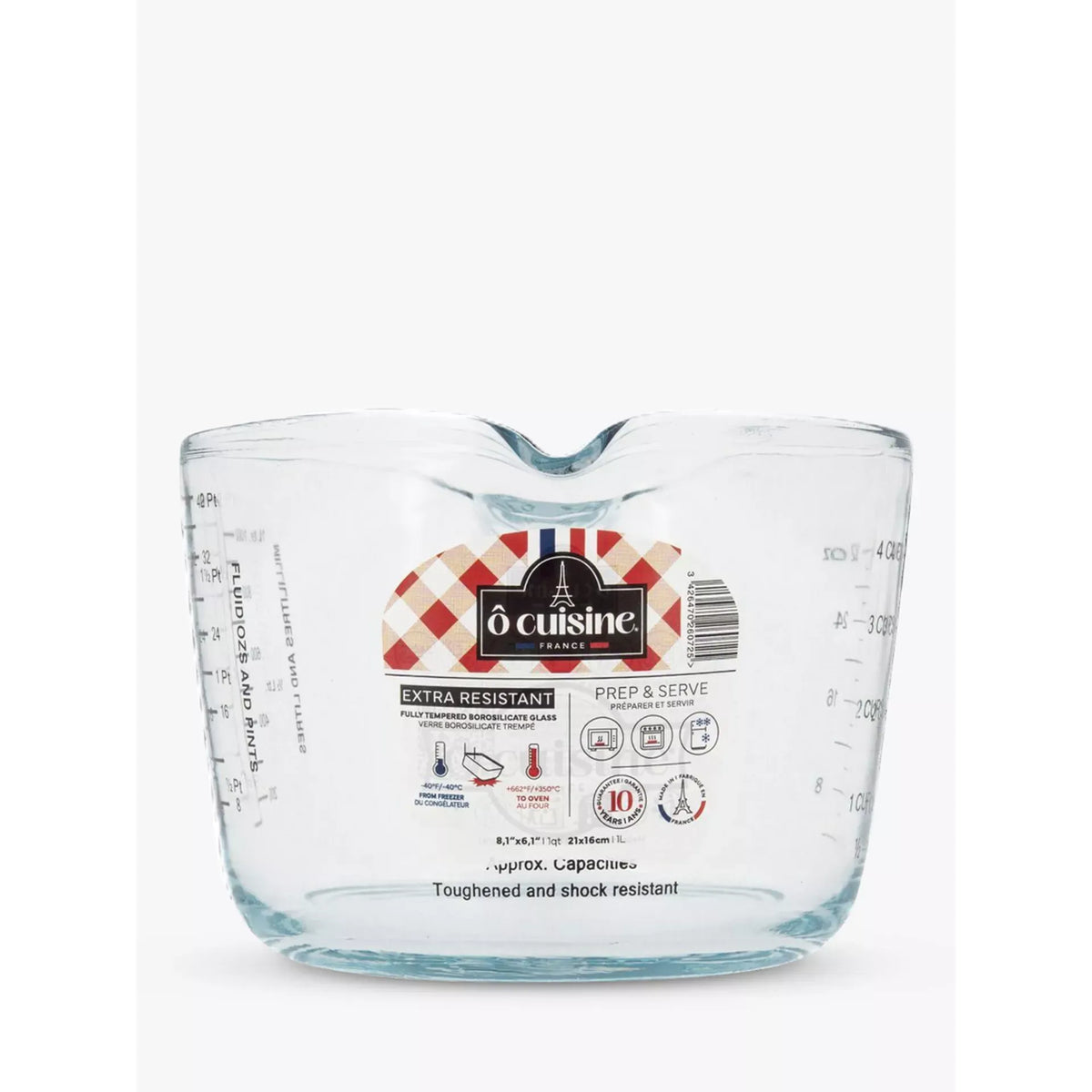 Ôcuisine 1LT Large Glass Measuring Jug - Home Deco London