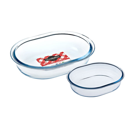 Ôcuisine® 2-Pack Glass Pie Dishes Small & Medium - Home Deco London