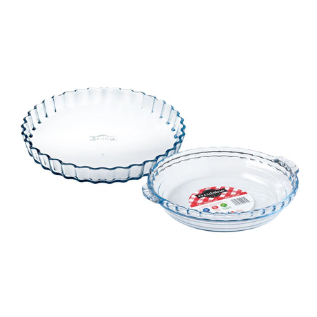 Ôcuisine® 2 Pack Glass Baking Dishes Fluted Flan & Cake Dish - Home Deco London