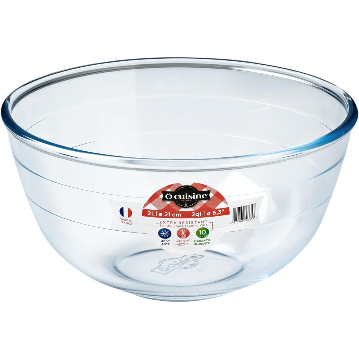 Ôcuisine® 2.3L Borosilicate Glass Mixing Bowl Set Pack of 2 - Home Deco London