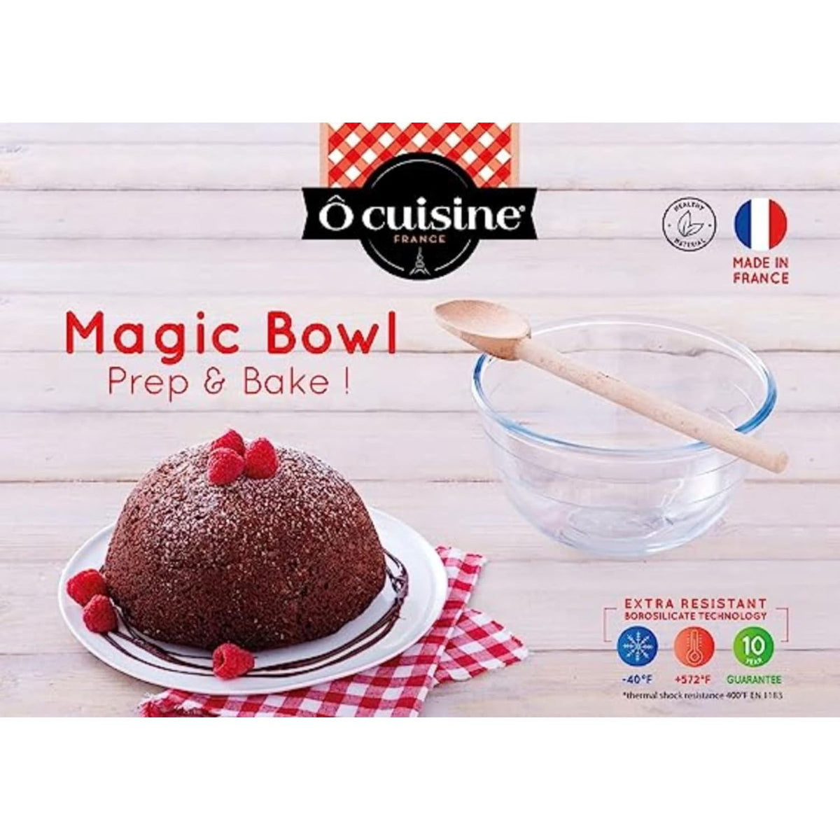 Ôcuisine® 2.3L Borosilicate Glass Mixing Bowl Set Pack of 2 - Home Deco London