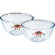 Ôcuisine® 2.3L Borosilicate Glass Mixing Bowl Set Pack of 2 - Home Deco London