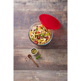 Ôcuisine® 2LT Glass Mixing Bowl With Red Lid - Home Deco London
