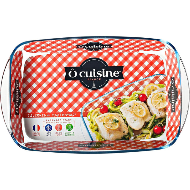 Ôcuisine® Medium Rectangular Glass Roasting Dish 2.6LT - Home Deco London