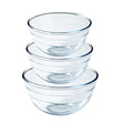 Ôcuisine® 3-Piece Glass Mixing Bowls Set (0.7, 1.1, 2.3L) - Home Deco London