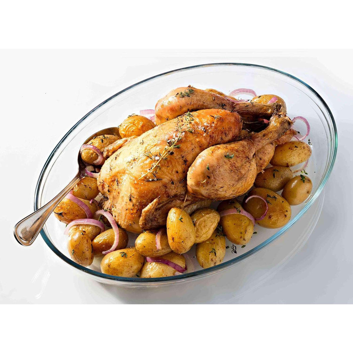 Ôcuisine Oval Glass Roasting Dish 35x24x6cm - Home Deco London