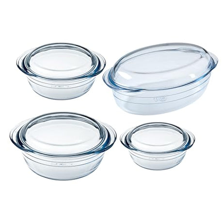 Ôcuisine® Family Set of 4 Glass Casseroles Dishes - Home Deco London