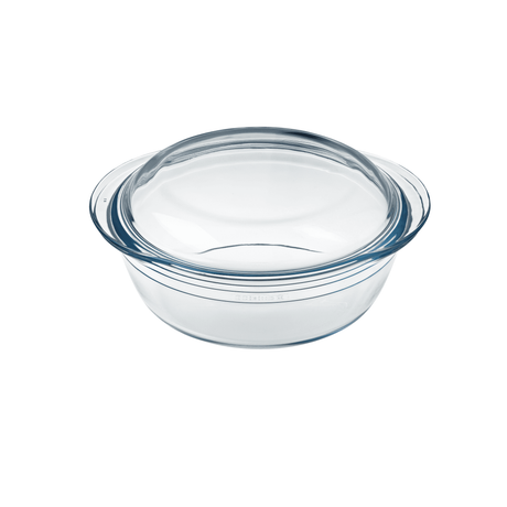 Ôcuisine® Borosilicate Glass Casserole Dish 2.2LT with 0.8LT Lid, Clear & Stain Resistant - Home Deco London