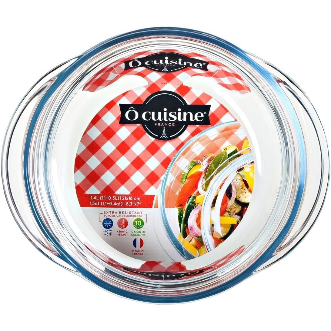 Ôcuisine® Set of 2 Glass Casserole Dishes 1.3L - Home Deco London
