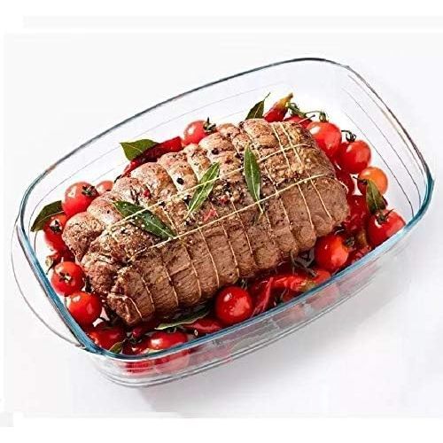 Ôcuisine® Set of 2 Glass Casserole Large Rectangular (4.5LT & 6.7LT) - Home Deco London