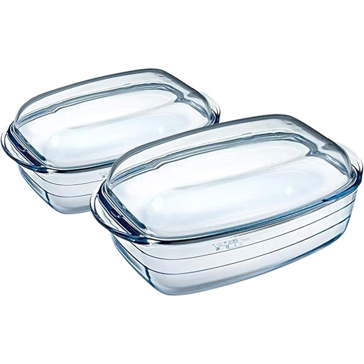 Ôcuisine® Set of 2 Glass Casserole Large Rectangular (4.5LT & 6.7LT) - Home Deco London