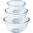 Ôcuisine Set of 3 Glass Mixing Bowls (1.1L, 2.3L, 3.1L) - Home Deco London
