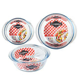 Ôcuisine® Round Glass Casserole Dishes Set of 3 - Home Deco London