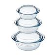 Ôcuisine® Round Glass Casserole Dishes Set of 3 - Home Deco London