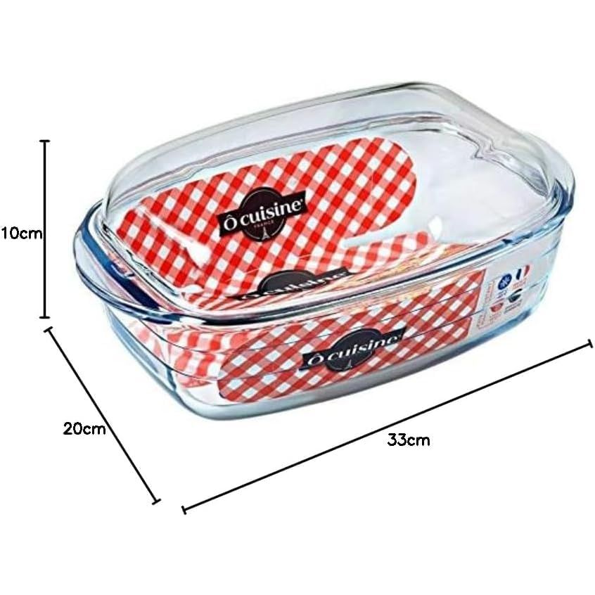 Ôcuisine® Large Casserole Set Oval and Rectangular (Oval 4.1LT & Rectangular 6.7LT) - Home Deco London