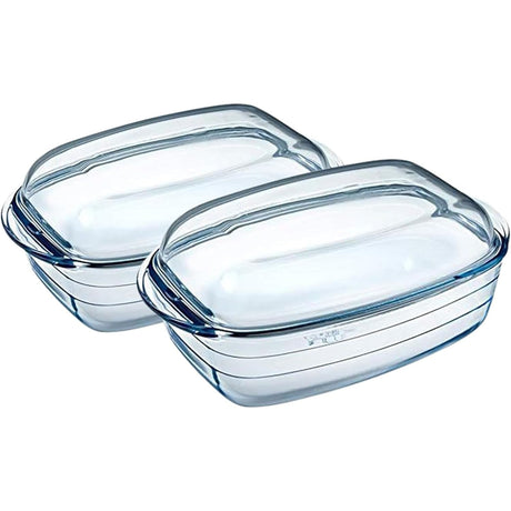 Ôcuisine® Set of 2 Large Rectangular Casserole Dishes 4.5LT - Home Deco London