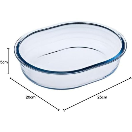 Ôcuisine® Medium Glass Pie Dish 25x20x5cm - Home Deco London