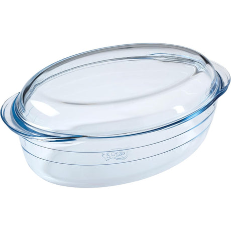 Ôcuisine® Set of 2 Large Oval Glass Casserole Dishes 4.1LT - Home Deco London