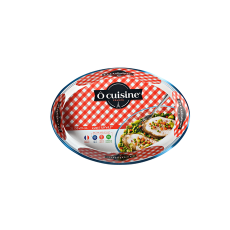 Ôcuisine® Set of 2 Oval Glass Baking & Roasting Dishes 3LT & 4LT - Home Deco London