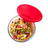 Ôcuisine® Set of 3 Glass Mixing Bowls with Red Lids - 1L & 2 x 2L - Home Deco London