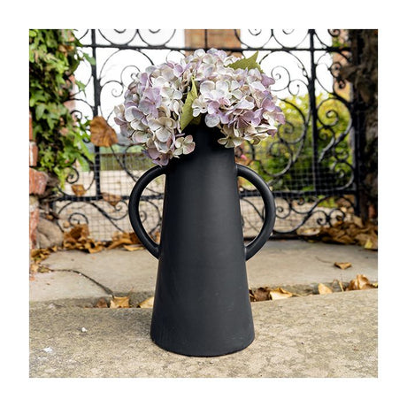 Odesa Matte Black Vase with Handles - Large 35cm Conical Design for Stylish Home Décor - Home Deco London