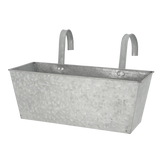 Charming old zinc balcony flowerpot, showcasing a stylish zinc balcony planter ideal for your balcony.