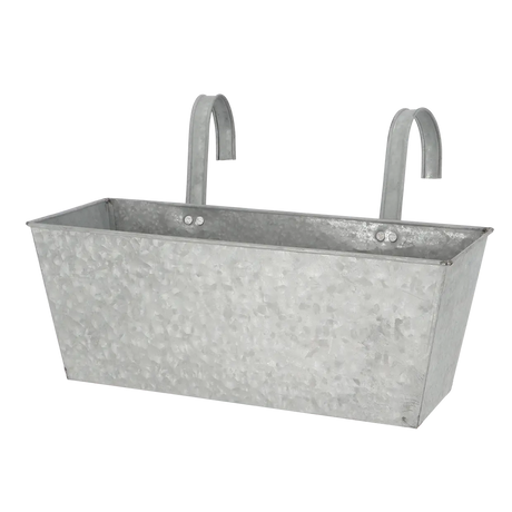 Charming old zinc balcony flowerpot, showcasing a stylish zinc balcony planter ideal for your balcony.
