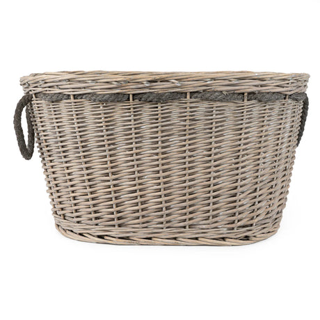Grey Oval Log Basket - Home Deco London