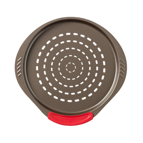 Pyrex asimetriA Metal Round pizza tray with silicone handle