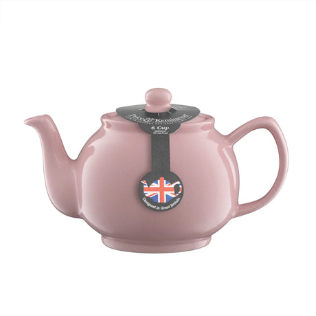 Pastel Pink Teapot - 6 Cup Stoneware, Durable & Heat Retaining, Dishwasher & Microwave Safe - Home Deco London
