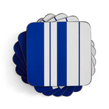 Spode Steccato by Pimpernel Set of 6 Blue Striped Coasters - Home Deco London