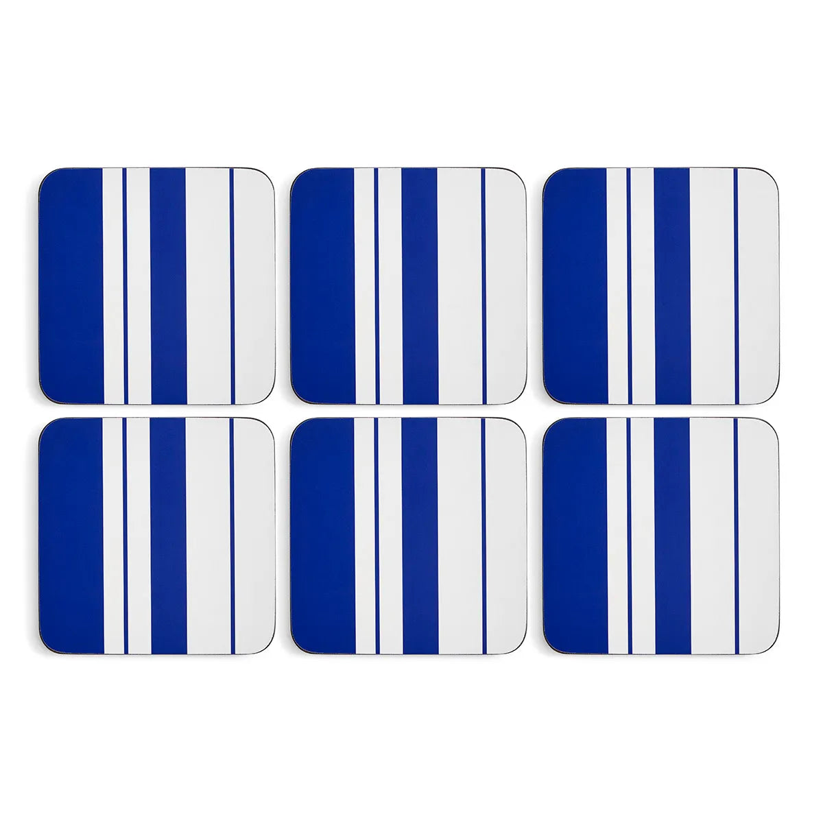 Spode Steccato by Pimpernel Set of 6 Blue Striped Coasters - Home Deco London