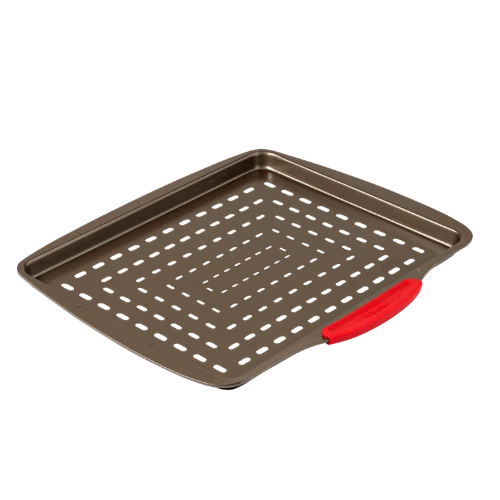 Pyrex asimetriA Metal Rectangular pizza tray with silicone handle