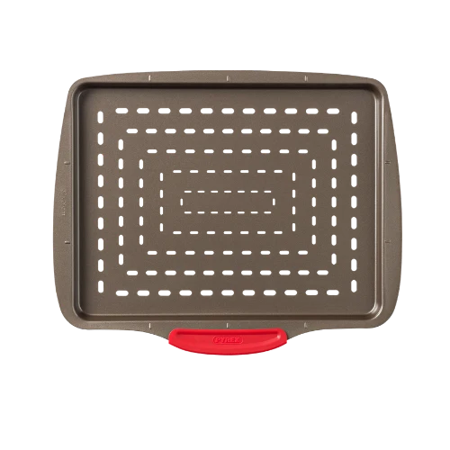 Pyrex asimetriA Metal Rectangular pizza tray with silicone handle