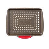 Pyrex asimetriA Metal Rectangular pizza tray with silicone handle