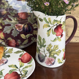 Ceramic Pitcher Large Jug Fig & Pomegranate