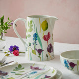 Elegant Portmeirion Water Garden porcelain water jug with a large handle, perfect for serving drinks or displaying flowers.
