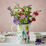 Stylish Portmeirion Water Garden Jug, a lovely porcelain water jug showcasing delicate floral designs on premium white porcelain.