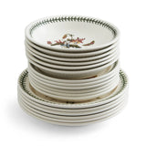 Full set of Portmeirion Botanic Garden 18 Piece Dinnerware Set displayed elegantly, highlighting the charming earthenware pieces for any occasion, embracing the beauty of botanic garden dinnerware.