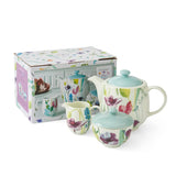 Close-up of Portmeirion Water Garden teapot from the 3 Piece Teapot Set, ideal for serving tea in style during afternoon tea.